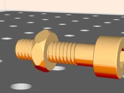 M4 screw and Nut 3D print model