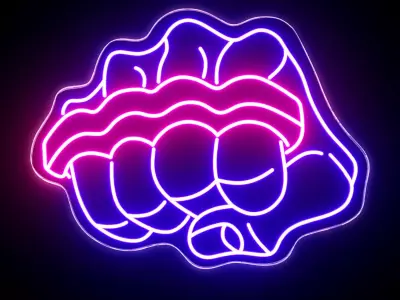 Boxing Neon Sign 3D model