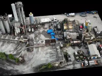 factory plant industrial terrain dronescan   3D model