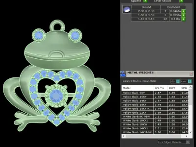 light weight yellow gold  diamond pendent -DOC-P8115 3D print model