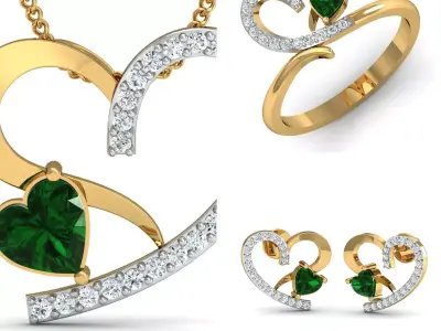 Diamond Locket Set 3D print model 34
