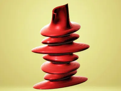 Modern Flat Twisted Pebble Vase 3D print model