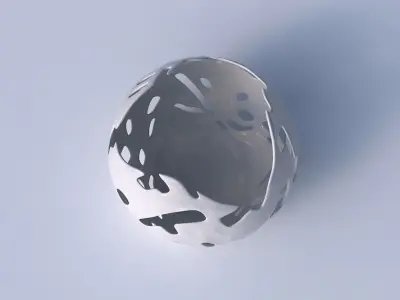 Bowl Spheric wavy with smooth cuts 3D print model