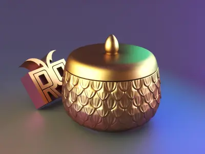 Luxury patterned candy container 3D print model