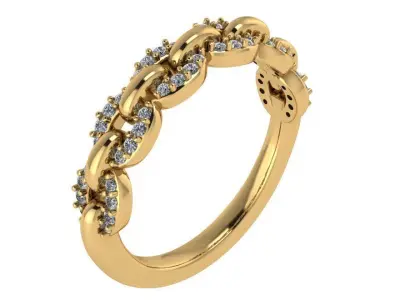 Chain Style Diamond Ring 0705 3D print model