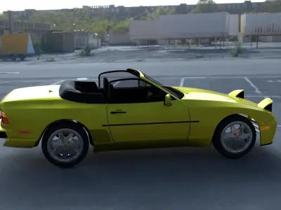 Porsche 944 Cabriolet w interior top down HDRI 3D model