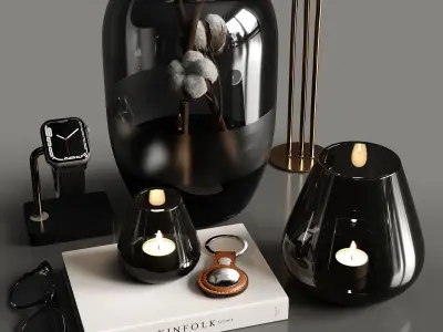 Cotton and candles 3D model