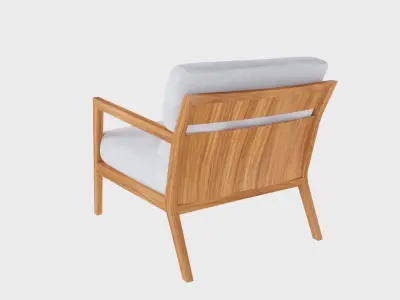 Wood Chair Arm Elbow Low-poly 3D model