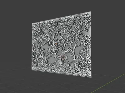 modern panel wall decor set wall relief mural CNC 116 3D model