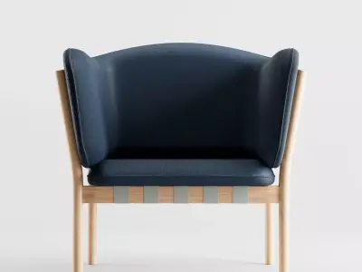 Dowel Armchair by Ton - C4D and Corona Renderer 3D model Low-poly 3D model