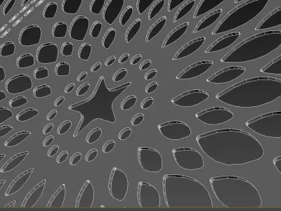 Peacock Pattern CNC Panel  Free 3D model