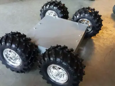 Printable robot 4 wheel arduino robot for terrain and project  3D print model