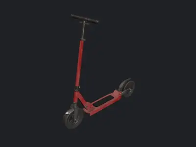 Red Scooter - Kick Scooter - Kids Scooter - Small Scooter  Low-poly 3D model