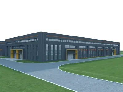 Industrial Building Factory 3D model by tangulan