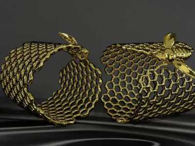 Honeycomb bracelet 3D model