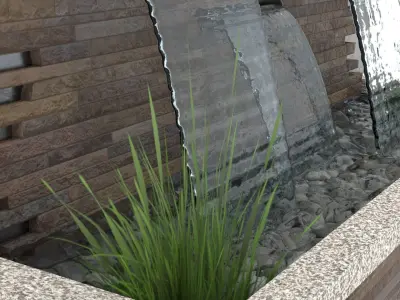 Fountain - Stone Wall 3D model