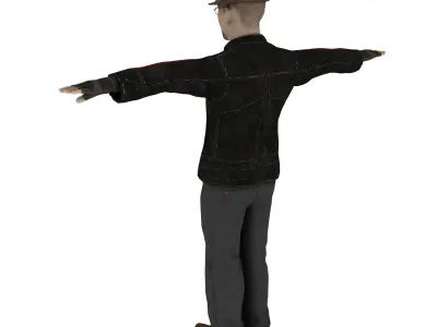 Bike Racer Character Low-poly 3D model