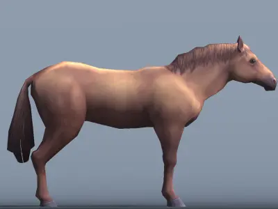 Lowpoly Stylized Horse  Animated for VR AR Games  Low-poly 3D model