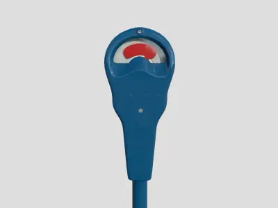 Parking Meter Blue Low-poly 3D model