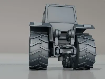 Tractor set of wheels 3D print model