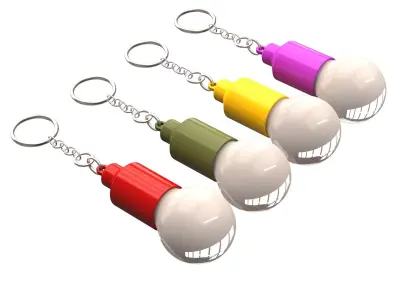 Festive Mini Pull Light Keychain 3D print model