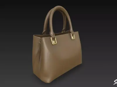 Brown Casual Shoulder Bag Low-poly 3D model