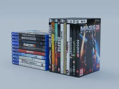 Vol2 DVD Pack of 20 PC PS4 Popular Games Low-poly 3D model