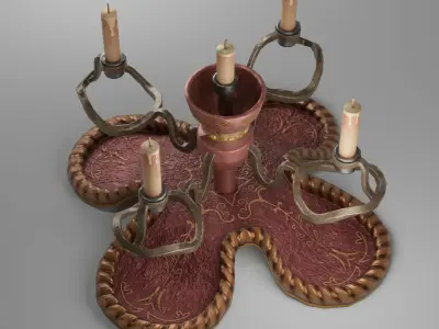 Decorative Dining Candle - PBR Game Ready Baked Low-poly 3D model