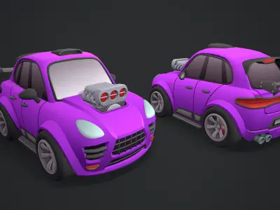 Stylized car Low-poly 3D model