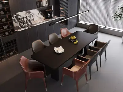 Modern Luxury Dining Area 3D model