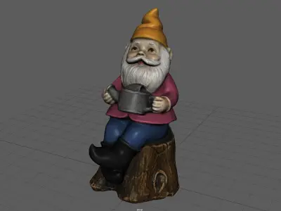 Garden Gnome 6 Low-poly 3D model