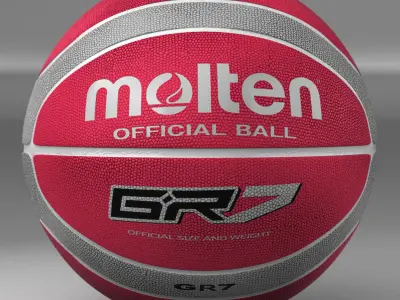 Basketball ball EB red Low-poly 3D model