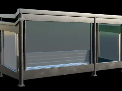 Game Ready Bus Stop 9 Low-poly 3D model