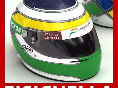 Helmet F1 2008 Giancarlo Fisichella 3D model