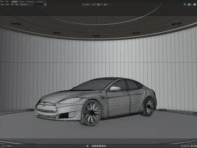 Tesla Model S - Rock Wall Location 3D model