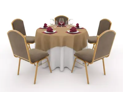 Banquet Table and Chair 09 3D model