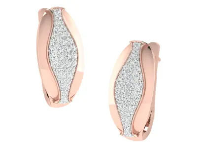 Solitaire Women Earring 3dm STL OBJ FBX Render Details 3D print model buy