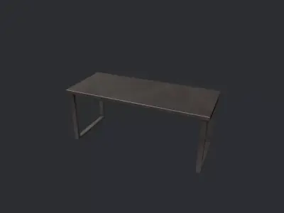 Black Metal Modern Table Low-poly 3D model