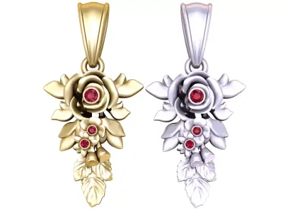 ROSE PENDENT GOLD 3D print model