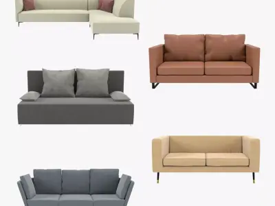 Sofas Set 3D model