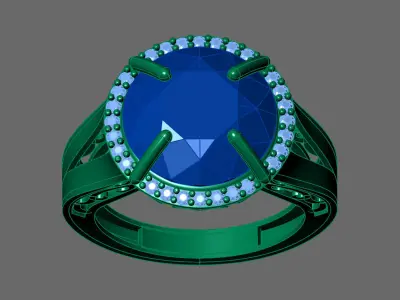 Womens Rings With Stone Ring Ready STL 3DM Models Rings women 3D print model 26