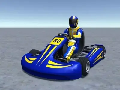 Low Poly Kart With Player 5 Low-poly 3D model