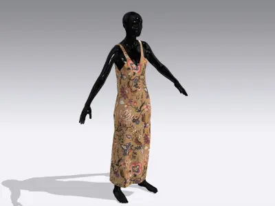  Woman Cloth Dress Low-poly 3D model purchase