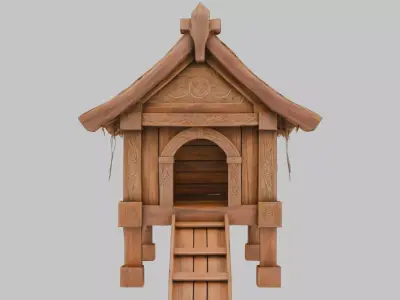 Nordic Canine Cottage Low-poly 3D model
