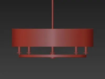 Stauffer chandelier in brass with shades 3D model