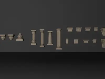 Architectural columns pack 3D model