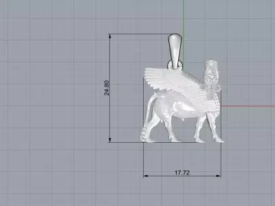 Winged Bull Pendant 3D print model