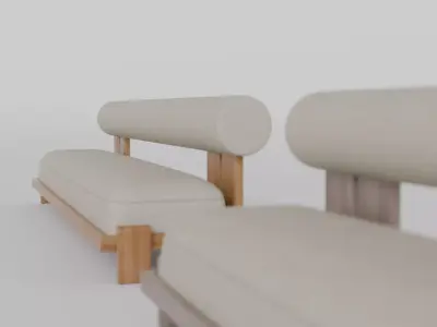 Eivor Sofa 2 Wood Variants Natural and Aged Teak 3D model