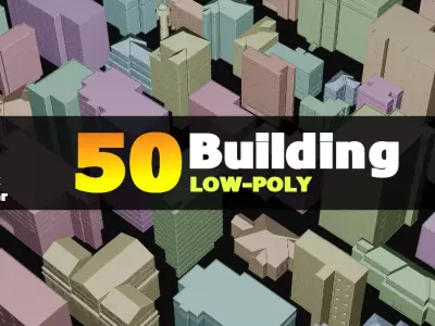 Buildings Free low-poly 3D model
