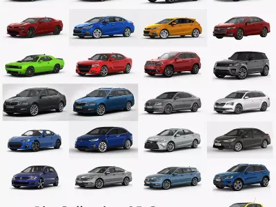 Big Collection 25 cars 3D model 3D model